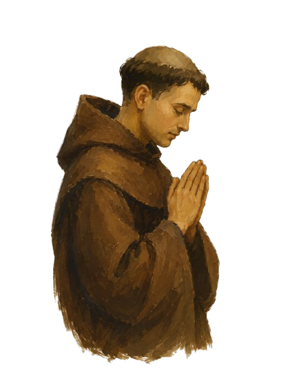 A praying religious brother representing a Catholic rule of life